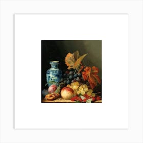 Still Life With Fruit And Vase 1 Art Print