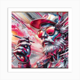 Colorful Man With The Beard Art Print