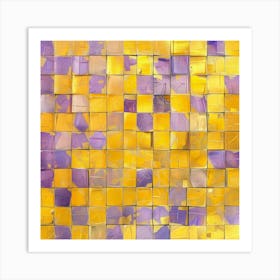 Purple And Yellow Mosaic 3 Art Print