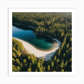 Aerial View Of A Lake Art Print