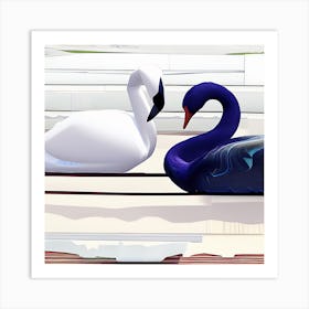 Swan Conversation Art Print