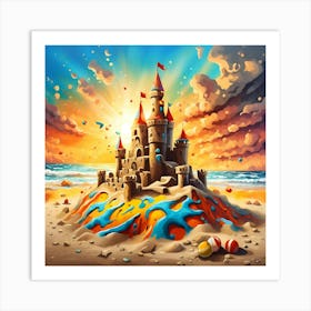 Sandcastle Kingdom In The Sand 1 Art Print