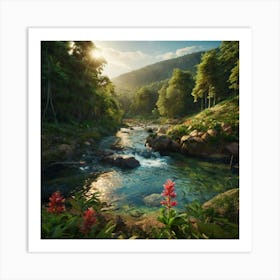 River In The Forest Art Print