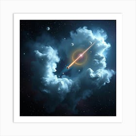 Oort Cloud With Icy Comets Drifting In Space 1 Art Print