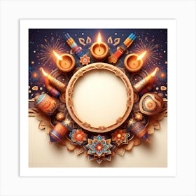 Diwali Frame Art Print