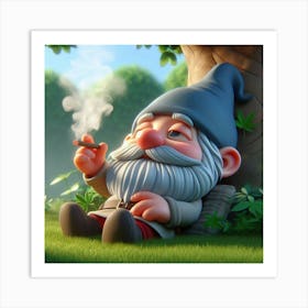 Gnome Smoking 5 Art Print