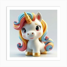 Unicorn 3d Model 8 Art Print