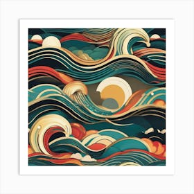 Rolling waves Art Print