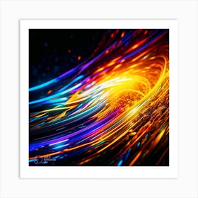 Abstract Light Wave Art Print