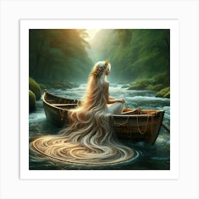 Mermaid In A Boat 1 Art Print