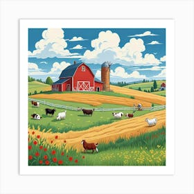 Grassland With Ship Art Print (1) Art Print