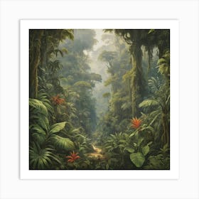 Tropical Forest Art Print Paintings 1 Art Print