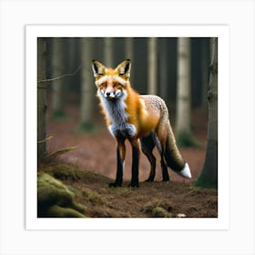 Red Fox In The Forest 15 Art Print