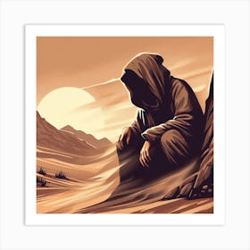 Man In The Desert Art Print