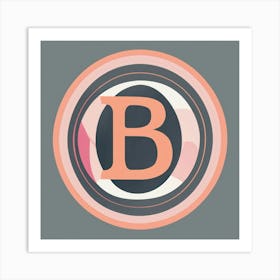 Logo In Illustrational Style With Large Letter B A Art Print