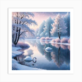 Winter Swans Art Print