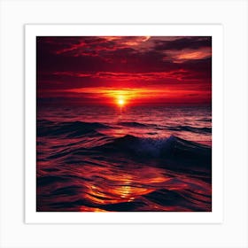 Sunset Over The Ocean 184 Art Print