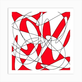 Abstract Red And White Art Print