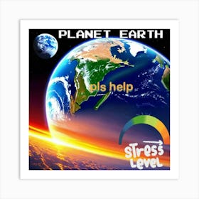 Planet Earth, please help, stress level Art Print