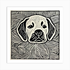 Labrador Print Linocut Art Print