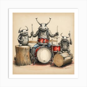 Beetle Band Art Print