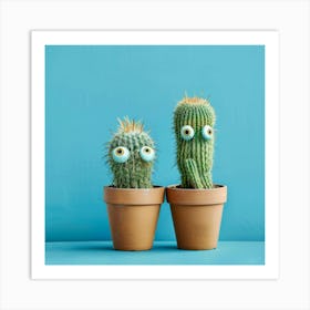 Two Cactus With Eyes Art Print