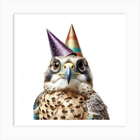 Hawk In Party Hat Art Print