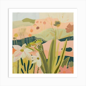 Tropical Frogs Pastel Illustration 2 Art Print