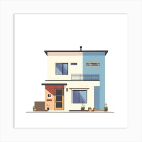 Modern House Vector Illustration 9 Art Print