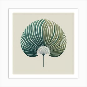 Scandinavian style, Green fan of palm leaves 3 Art Print