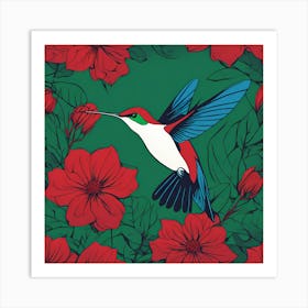 Humming bird VECTOR ART Art Print