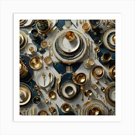 Gold Table Setting 9 Art Print