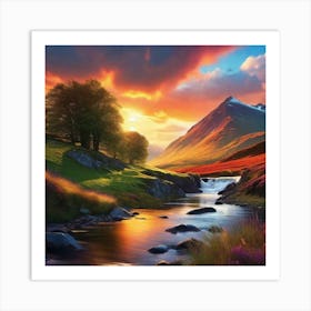 Sunset In The Mountains 62 Art Print