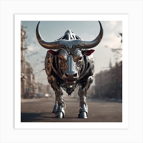 Robot Bull Art Print