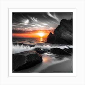 Sunset On The Beach 885 Art Print