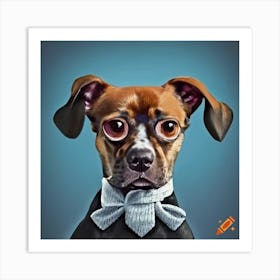 Craiyon 211919 Dog Wearing A Bow Tie Art Print