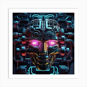 Futuristic Robot Head 4 Art Print