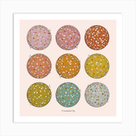 Rainbow Disco Balls Art Print