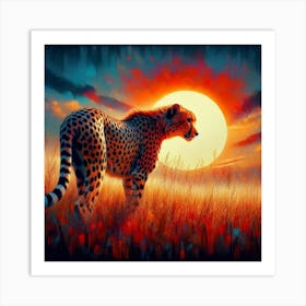 Cheetah In The Grass Art Print