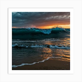 Sunset At The Beach 2 Art Print