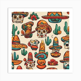 Mexican Skulls 5 Art Print