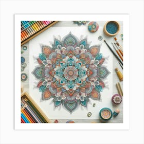 Mandala Coloring Book Art Print