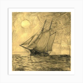 Schooner Sailing Art Print