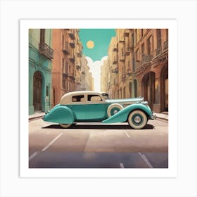 Old Cars In The City Art Print