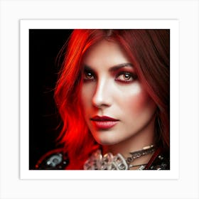 Firefly Fiery Woman With Intense Scarlet Gaze 67023 (2) Art Print