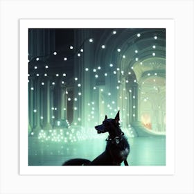 Dog In A Castle Art Print