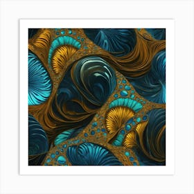 Underwater View Abstractfractal Patternbold Colours Bioluminescent By Jacob Lawrence And Fran 135876580 Art Print