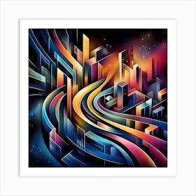 Abstract Cityscape 2 Art Print