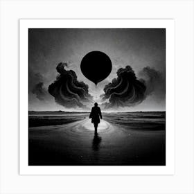 Man Walking On The Beach Art Print