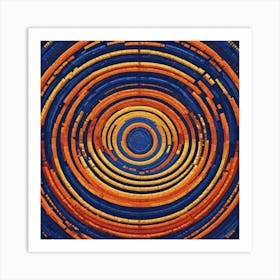 Blue And Orange Spiral Art Print